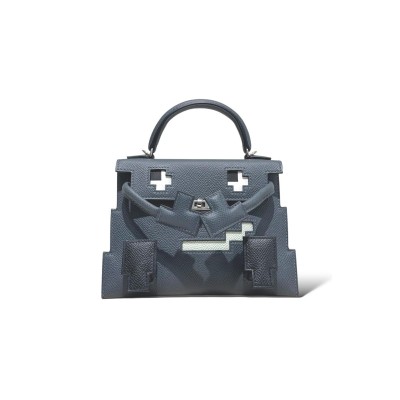 HERMÈS KELLY DOLE PICTO GRIS MISTY EPSOM 620584 (18*15*6cm)